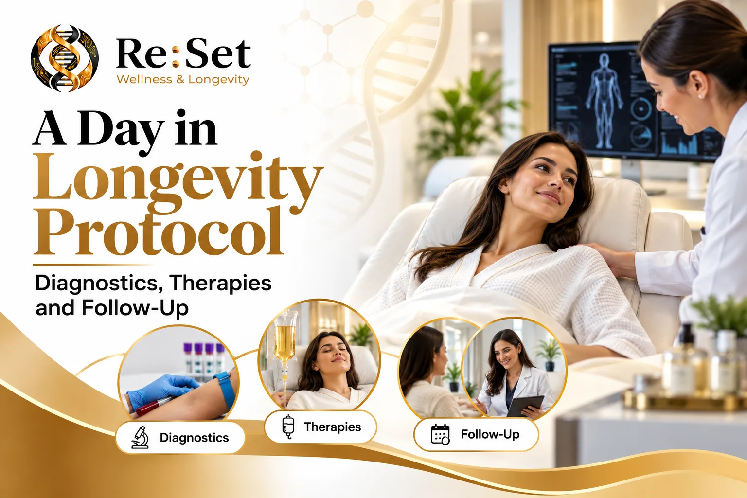 A Day in a Longevity Program: Diagnostics, Therapies and Follow-Up